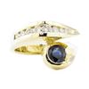 Image 2 : 1.85 ctw Blue Sapphire And Diamond Ring - 14KT Yellow Gold