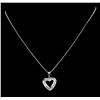 Image 1 : 0.50 ctw Diamond Heart Pendant with Chain - 14KT White Gold