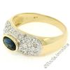 Image 5 : 14kt Yellow Gold 0.85 ctw Oval Sapphire and Round Diamond Band Ring