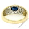 Image 7 : 14kt Yellow Gold 0.85 ctw Oval Sapphire and Round Diamond Band Ring