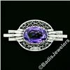 Image 2 : Vintage 10kt White Gold 10.53 ctw Oval Amethyst Etched Filigree Brooch