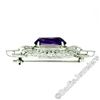 Image 3 : Vintage 10kt White Gold 10.53 ctw Oval Amethyst Etched Filigree Brooch