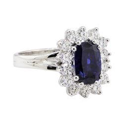 2.55 ctw Sapphire and Diamond Ring - 14KT White Gold