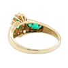 Image 3 : 1.15 ctw Lab Created Emerald and Diamond Ring - 14KT Yellow Gold