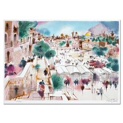 Shmuel Katz (1926-2010), "Wailing Wall Plaza" Hand Signed Limited Edition Serigr