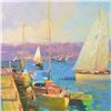 Image 2 : Ming Feng, "Distant Twilight" Original Oil Painting on Canvas, Hand Signed with