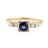 Image 2 : 0.67 ctw Blue Sapphire and Diamond Vintage Ring - 14KT Yellow and White