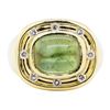 Image 2 : 6.40 ctw Green Tourmaline And Diamond Ring - 14KT Yellow Gold
