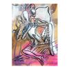 Image 1 : Mark Kostabi "Sexting (Quality Time)" Hand Signed Original Artwork with COA.