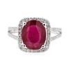 Image 2 : 4.40 ctw Ruby and Diamond Ring - 18KT White Gold