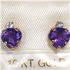 Image 2 : 10K Yellow Gold Amethyst(1.5ct) Diamond Earrings, Made in Canada, Suggested Retail Value $240 (Estim