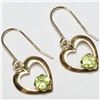 Image 2 : 14K Yellow Gold Peridot Earrings, Made in Canada, Suggested Retail Value $140
