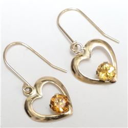14K Yellow Gold Citrine Earrings, Made in Canada, Suggested Retail Value $140