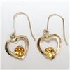 Image 2 : 14K Yellow Gold Citrine Earrings, Made in Canada, Suggested Retail Value $140