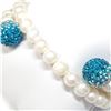 Image 1 : Silver Natural Pearl Cubic Zirconia Accompanied By Cubic Silver Balls Bracelet (~weight 27.57g), Sug