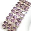 Image 1 : Silver Natural Amethyst(115ct) Bracelet (~length 8"inches) (~weight 67.79g), Suggested Retail Value 