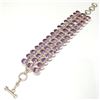 Image 2 : Silver Natural Amethyst(115ct) Bracelet (~length 8"inches) (~weight 67.79g), Suggested Retail Value 