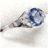 Image 3 : 10K White Gold Ceylon Blue Sapphire(0.85ct) Diamond(0.04ct) Clarity(Si2-I1), Color(G-H) Ring (~Size 