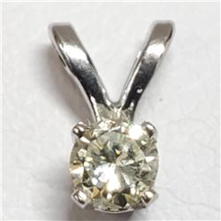 14K White Gold Diamond(0.12ct) Colour(I), Clarity(Vs-2), Very Good Cut Pendant (~weight 0.21g), Appr