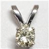 Image 1 : 14K White Gold Diamond(0.12ct) Colour(I), Clarity(Vs-2), Very Good Cut Pendant (~weight 0.21g), Appr