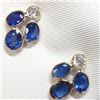 Image 3 : 14K Yellow Gold Natural Blue Sapphire(3.3ct) Diamond(0.35ct) Colour(F-G), Clarity (I-3) Earrings (~w