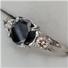 Image 1 : 14K White Gold Treated Black Diamond(2.1ct) Diamond(0.39ct) 2 Prong Set Si-1 To Si-2 Clarity, G-H Co