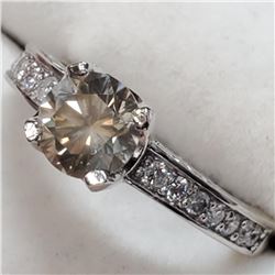 Platinum Green Diamond(1.05ct) Diamond(0.48ct) 1 Prong Set I-1 Clarity, 24 Prong Set I-1 To I-3 Clar