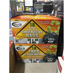 Eco II 18 Super Heavy Duty Construction Bags (133L) Lot of 2