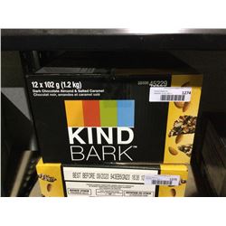 Case of Kind Bark Dark Chocolate Almond and Salted Caramel Snack (12 x 102g)