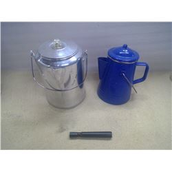 2 Coffee Pots - (1) Enamelware