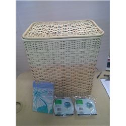 Wicker Laundry Hamper w/Contents (24"x21")
