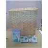 Image 2 : Wicker Laundry Hamper w/Contents (24"x21")