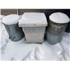 Image 1 : Plastic Bin & 2 Metal Garbage Cans