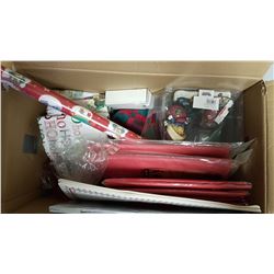 Lot Christmas Decorations / Tablecloth