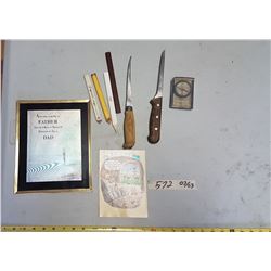 Lot 2 Filleting Knives & Compass Etc.