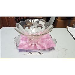 Glass Pedestal Bowl & Tray