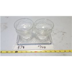 Glass Goblets & Tray
