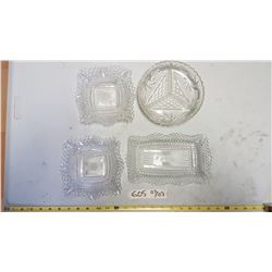 Lot Vintage Ash Trays & Glass