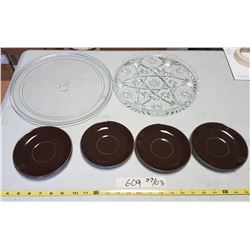 China Saucers & Glass Dish Etc.