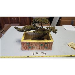 Bonzai Tree & Hand Painted Pot (Japan)