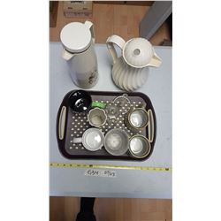 Lot Coffee Mugs & Decanter & Misc
