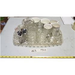 Lot Glassware & Tray