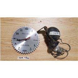 Craftsman Wall Clock & Vintage Auto Horn