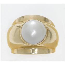 MABE PEARL 14K GOLD RING