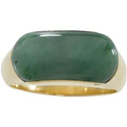 JADE 18K GOLD SADDLE RING