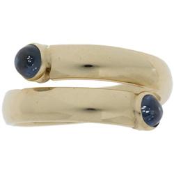SAPPHIRE 14K GOLD BYPASS RING