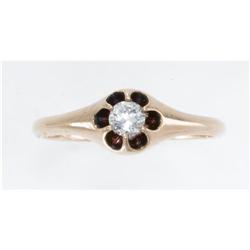 VICTORIAN DIAMOND 14K PINK GOLD SOLITAIRE RING