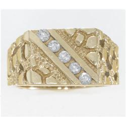 GENTLEMAN'S DIAMOND 14K GOLD RING