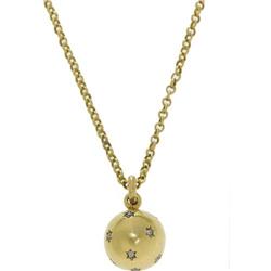 VICTORIAN DIAMOND 18K GOLD MOON & STARS NECKLACE