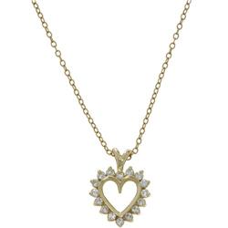 DIAMOND 14K GOLD HEART PENDANT NECKLACE